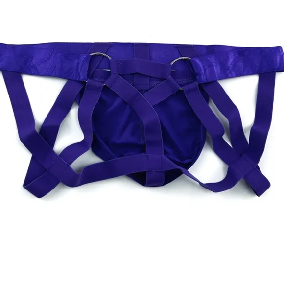 Jockmail Purple Medium Jock Thong Metal Rings - Picture 3 of 8